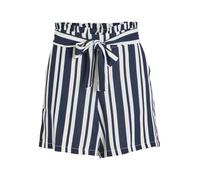 Vila VIRASHA HW Shorts/PB, Navy Blazer/Stripes: Cloud Dancer, 3 UK