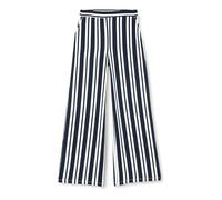 Vila Women's Virasha Rw Wide Pant/Su/Pb Fabric Trousers, Navy Blazer/Stripes: Cloud Dancer, 10