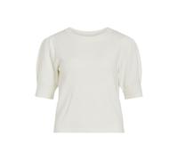 Vila VIRIL Female Knitted Top Short Sleeve, White Alyssum, L