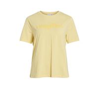 Vila Visybil Sun O-Neck S/S T-Shirt, Yellow (Pale Banana), S