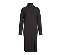 Vila Womens Clothes Ribbed Knit Dress Black viscose - Size Large