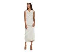 Vila Women's Viravenna Waterfall S/L Maxi Dress-noos, Birch, 12