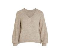 Vila Womens Jamina V Neck Jumper Natural Melange XS
