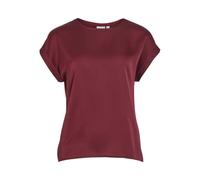 Vila Women's Viellette S/S Satin Top-Noos Short-Sleeved Blouse, Cabernet, 14