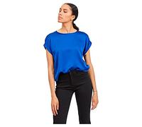 Vila Women's Variety S/S Satin Top/SU-NOOS T-Shirt, Mazarine Blue, 34, Mazarine Blue, 8