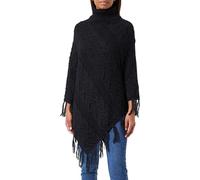 Vila Women's Vichinti New Rollneck Knit Poncho/Su, Black, One Size