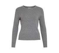 Vila Women's Vicomfy O-Neck L/S Knit Top-Noos Jumper, Medium Grey Melange, S