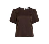 Vila Women's Viellette 2/4 Satin Puff Top-Noos Variety, Coffee Bean, 14