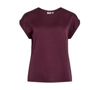 Vila Women's Viellette S/S Satin Top-Noos Variety, FIG, 8 Purple