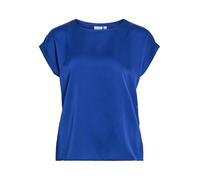 Vila Women's Viellette S/S Satin Top/Su-Noos T-Shirt, Mazarin Blue, 14