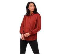 Vila Women's Viellette Satin L/S Shirt/Su-Noos Blouse, Fired Brick, 8