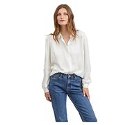 Vila Women's VIELLETTE Satin L/S Shirt/SU-NOOS Blouse, Snow White, 36