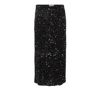 Vila Women's Vifaith Hw Midi Sequin Skirt/Vol, Black Beauty, M