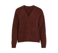 Vila Women's Vijamina Oversize L/S Knit Cardigan Noos Sweater, Fired Brick/Detail: Melange, L