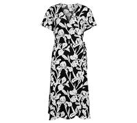 Vila Women's Vilovie S/S Wrap Midi Dress-Noos, Black/AOP:Ellis, 18