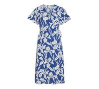Vila Women's Vilovie S/S Wrap Midi Dress-Noos, True Blue/AOP:Ellis, 10