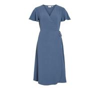 Vila Women's Vilovie S/S Wrap Midi Dress-Noos, Vintage Indigo, 10