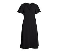 Vila Loe Wrap Short Sleeve Midi Dress Black 36 Woman