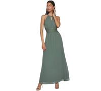 Vila Women's Vimilina Halterneck Maxi Dress-Noos Evening, Laurel Wreath/Detail:Elastic, 8