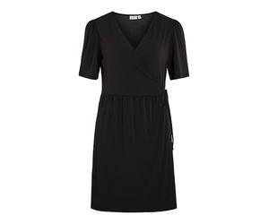 Vila Women's Vinayeli S/S Short Wrap Dress Noos, Black Beauty, L
