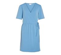 Vila Women's Vinayeli S/S Short Wrap Dress-Noos, Blissful Blue, L