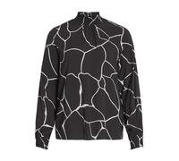 Vila Women's Vipaya High Neck L/S Top/Ec Long Sleeve Blouse, Black/AOP: nia, 6