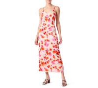 Vila Women's Viravenna V-Neck Strap Ankle Dress/Dc, Poppy Red/AOP: Poppy Red Flower, 6