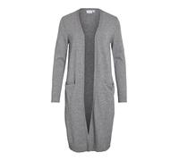 Vila Women's Viril Long L/S Knit Cardigan-Noos Sweater, Medium Grey Melange, M