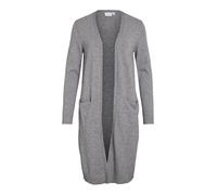 Vila Women's Viril Long L/S Knit Cardigan-Noos Sweater, Medium Grey Melange, S