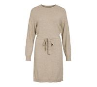Vila Women's Viril O-Neck L/S Belt Knit Dress-Noos, Natural Melange, M