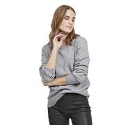 Vila Women's Viril O-Neck L/S Knit Top-Noos Jumper, Medium Grey Melange, XXL