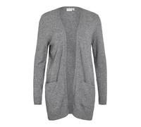 Vila Women's Viril Open L/s Knit Cardigan-Noos Sweater, Medium Grey Melange, X-Large