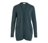 Vila Women's Viril Open L/S Knit Cardigan-Noos Sweater, Ponderosa Pine/Detail: Dark Melange, L