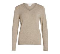 Vila Women's Viril V-Neck L/S Knit Top - Noos 14042769, Natural melange, XXL