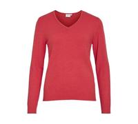 Vila Women's Viril V-Neck L/S Knit Top-Noos, Hibiscus, S