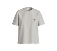 Vila Women's Visybil Empowerment O-Neck T-Shirt/Lc, Snow White, S