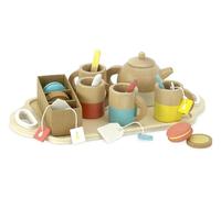 Vilac 21-Piece Wooden Tea Set for Kids, Includes Teapot with Tea Bags and Cups, Pretend Play, 3 Years+