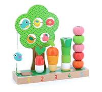 Vilac - 2469 -Wooden Toy I Learn To Count Vegetables Multi-color, Nature, Plant, Bird, Vegetable, Fruit Theme