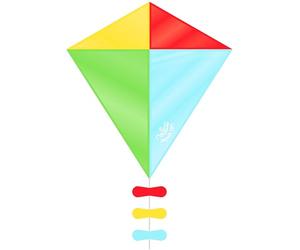 Vilac Diamond Shaped Kite, Large Kite for Kids' Outdoor Play, Easy and Perfect For Beginners, 3+ Years, Nylon, Multicolour, 60 x 70 cm