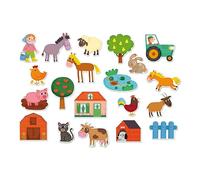 Vilac Farm Themed Wooden Magnets, Learning Made Fun with Colorful Magnets, 20 Piece Set, 2 Years+