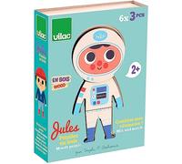 Vilac - Jules Moody Wooden Puzzle, Wooden Jigsaw, Montessori Kids Games, Educational Childrens Toys, Educational Puzzle, Fashion Game