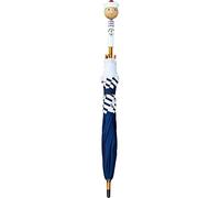 Vilac Kids' Umbrella, Anti-Pinch Finger System, Carbon Ribs, Solid Resistant Lacquered Wooden Handle, Made in Jura France, 3 Yrs+, 70 cm, Sailor's Spring Head, French Navy Blue Uniform Stripes