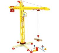Vilac Large Wooden Toy Crane, Includes a Winch, Extendable Boom and Magnets, Develop Hand Eye Coordination, 64 x 72 x 4 cm, 3 Years+