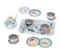 Vilac Musical Metal Tin Tea Set, Kitchen Pretend Play, Iceland Theme Illustrated By Graphic Designer Michelle Carlslund, 14 Pieces, 3 Years+