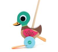 Vilac Push and Pull Wooden Duck Toy, Flip Flap Noise, Early Development Toy, Multicolored, 2 Years+