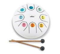 Vilac - Tongue Drum, Metal Percussion Instrument with Zen Sound, Ideal for Introducing Children to Music, Includes Sheet Music and Explanatory Sheet, Musical Educational Toy, Unisex, 16cm, White