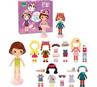 Vilac Vilac2800 Chloe's Dressing Little Wooden Magnetic Doll To Dress Up (42-Piece)