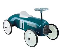 Vilac Vintage Ride-On Car, Durable Metal Body, Large Stable QuietRubber Wheels, Develops Psychomotor, Balance, Coordination, For 1.5 to 3 Years Kids under 20 kgs, 76 x 40 x 38 cm, Petrol Blue