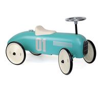 Vilac Vintage Ride-On Car, Durable Metal Body, Large Stable QuietRubber Wheels, Develops Psychomotor, Balance, Coordination, For 1.5 to 3 Years Kids under 20 kgs, 76 x 40 x 38 cm, Aqua Blue