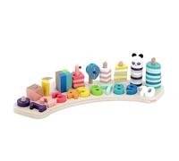 Vilac Wooden 1-10 Counting Frame, Multi-Activity Educational, Montessori, Fractions/ Color/ Shape Recognition Stacking Game, Promotes Fine Motor Skills, Under The Canopy Collection, 65 Pieces, 2 Yrs+